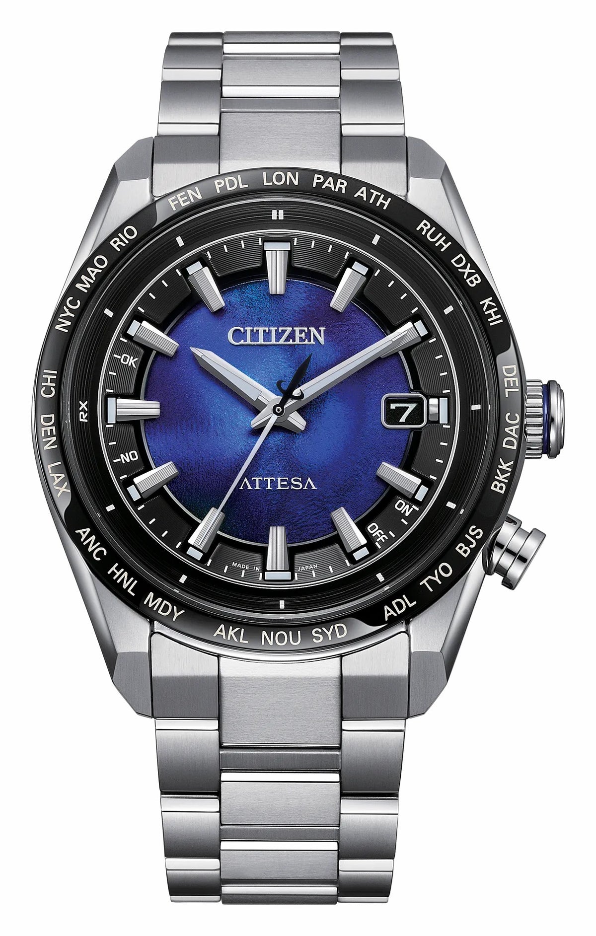 ATTESA Blue Dial Super Titanium with Duratect Platinum Bracelet CB0288-65L