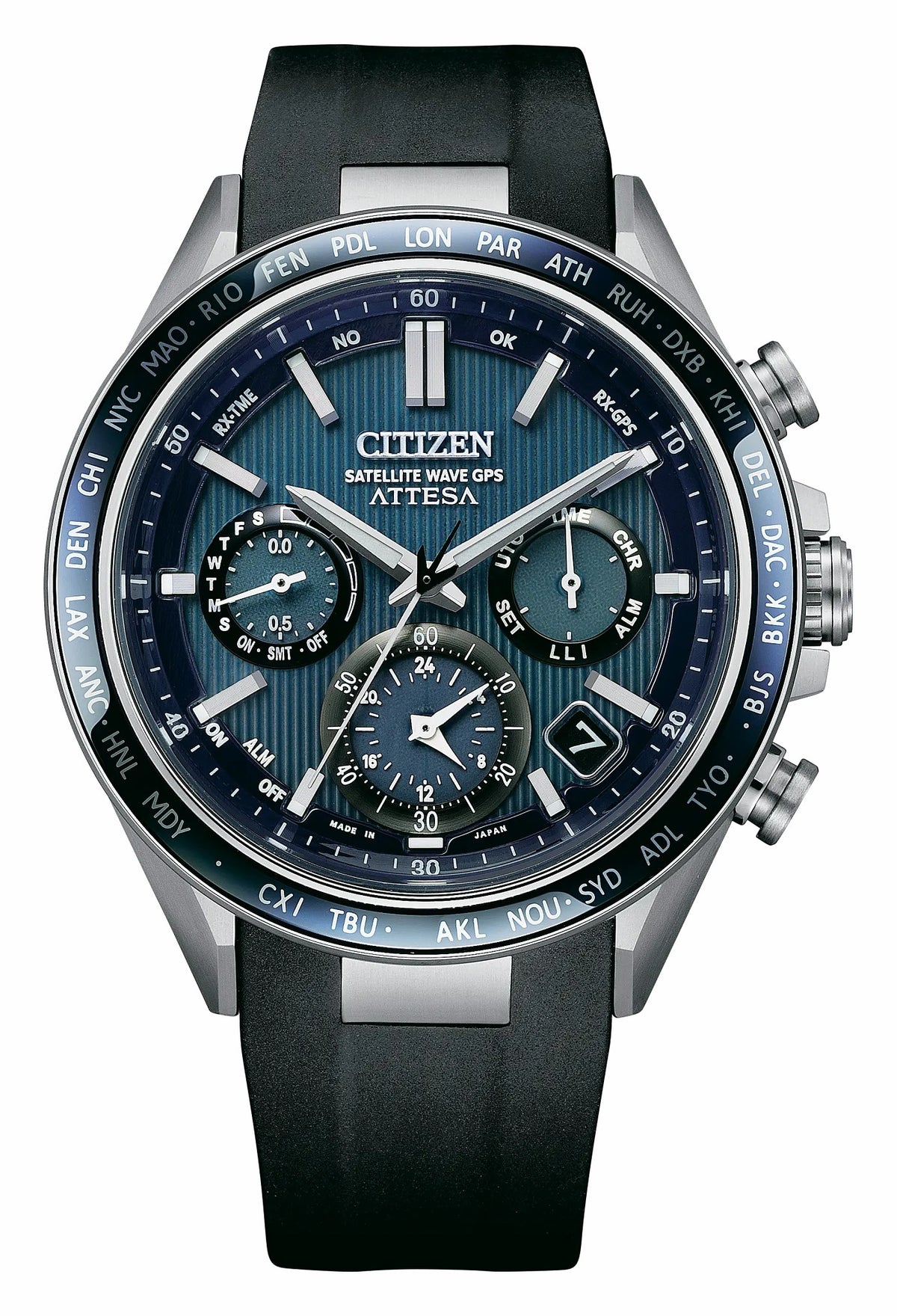ATTESA Blue Dial Polyurethane Strap CC4050-18L