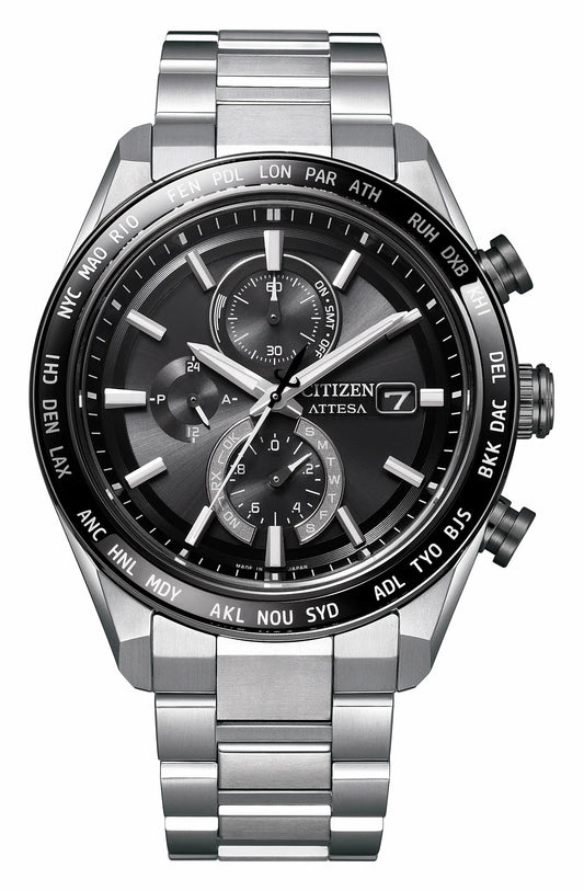 ATTESA Black Dial Super Titanium with DLC Coating Bracelet AT8295-56E