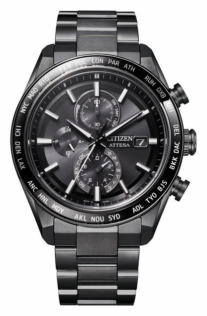 ATTESA Black Dial Super Titanium with DLC Coating Bracelet AT8294-59E