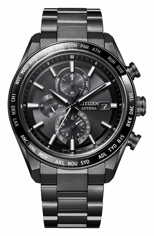 ATTESA Black Dial Super Titanium with DLC Coating Bracelet AT8294-59E