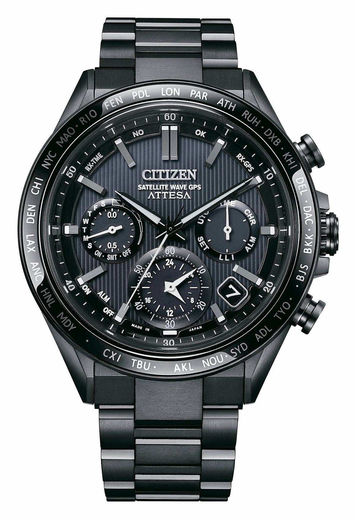 ATTESA Black Dial Super Titanium with DLC Coating Bracelet CC4055-65E