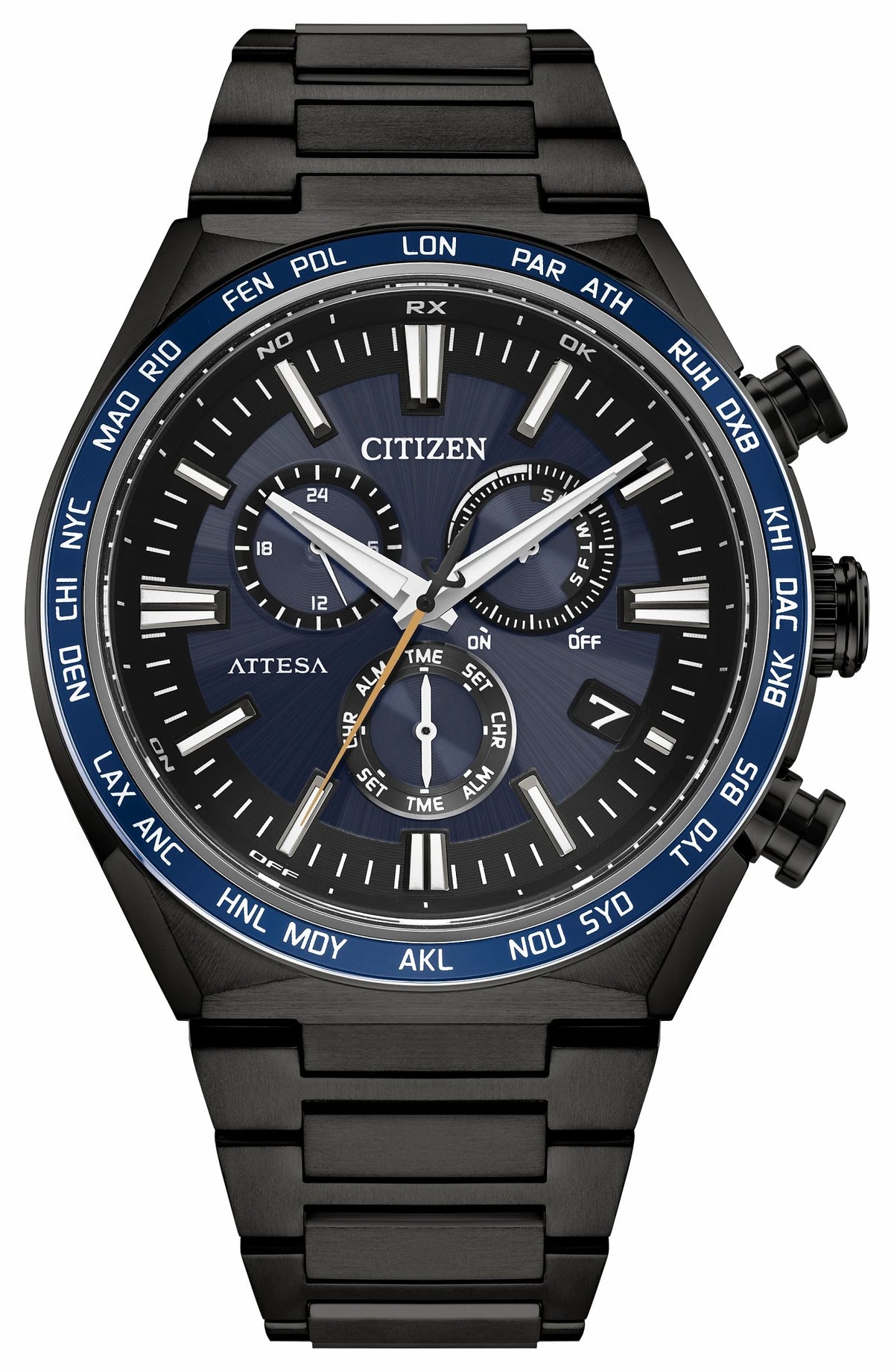 ATTESA Blue Dial Super Titanium with DLC Coating Bracelet CB5967-66L