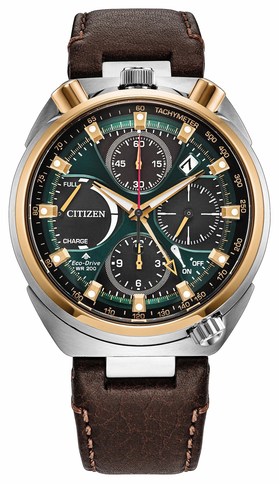 Promaster Tsuno Chrono Racer Green Dial Leather Strap AV0104-06W