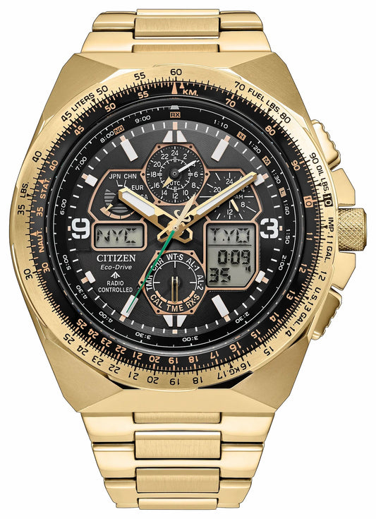 Promaster Skyhawk A-T Black Dial Stainless Steel Bracelet JY8144-50E