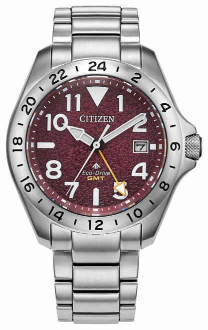 Promaster Land GMT Red Dial Stainless Steel Bracelet BJ7150-50W