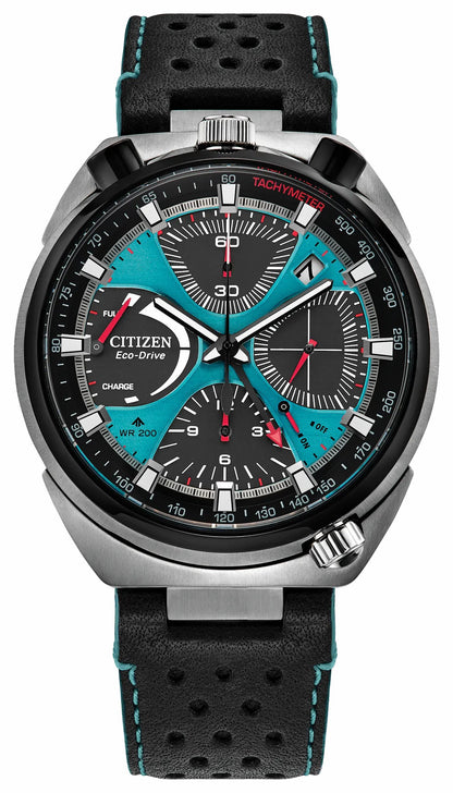 Promaster Tsuno Chrono Racer Blue Dial Leather Strap AV0106-01L
