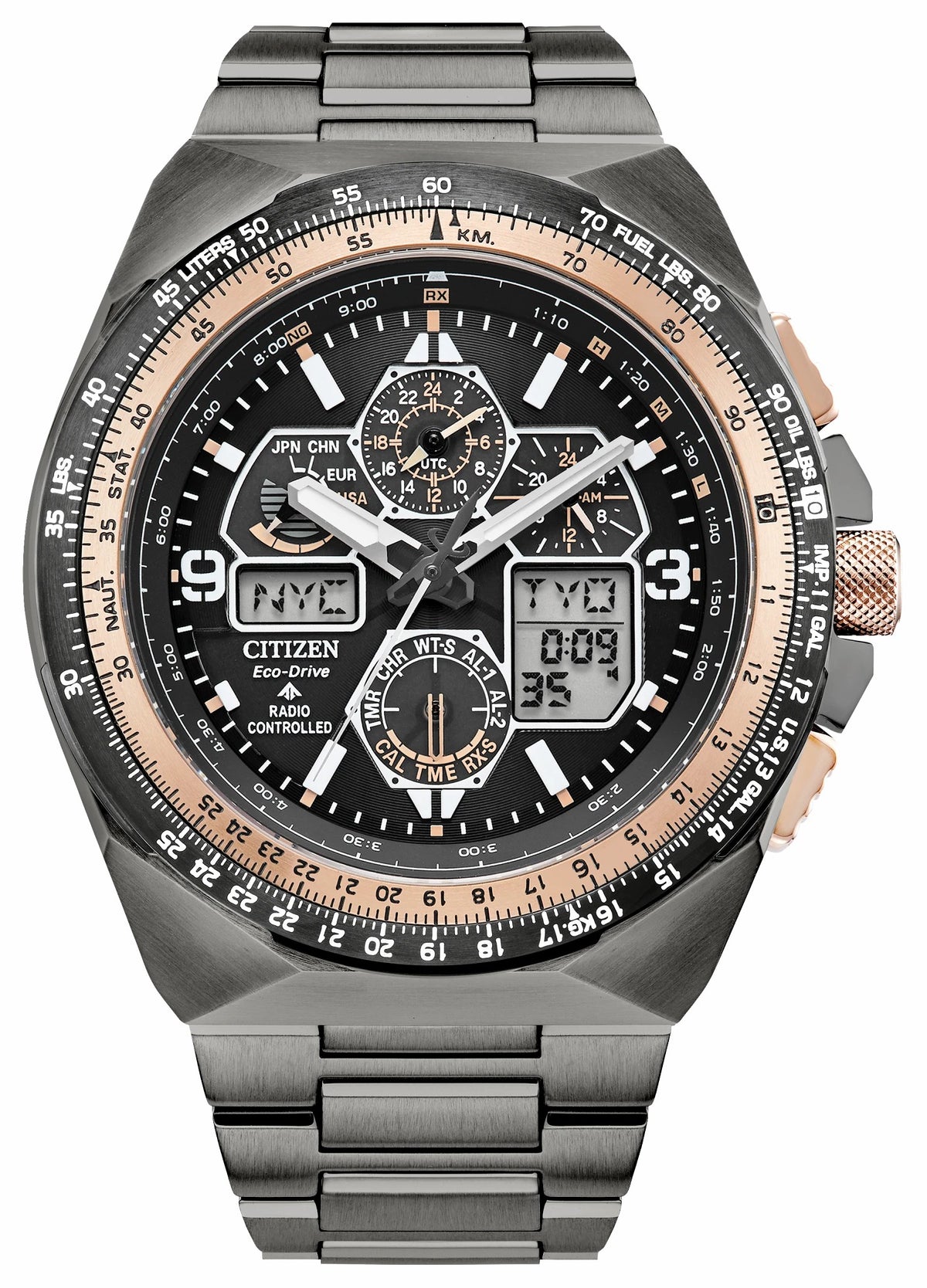 Promaster Skyhawk A-T Black Dial Stainless Steel Bracelet JY8146-54E