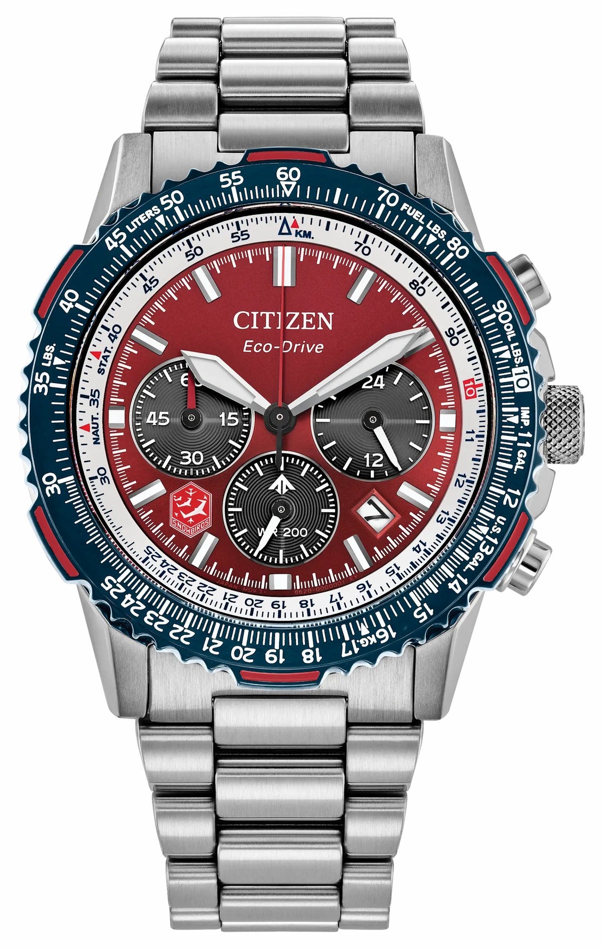 Promaster Navihawk Red Dial Stainless Steel Bracelet CA4668-51X
