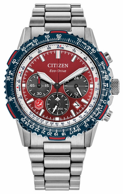 Promaster Navihawk Red Dial Stainless Steel Bracelet CA4668-51X