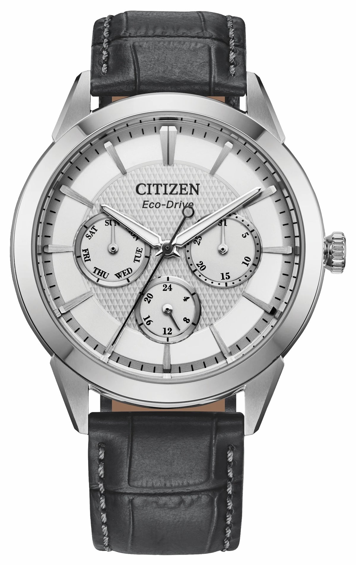 Rolan Silver-Tone Dial Leather Strap BU2110-01A