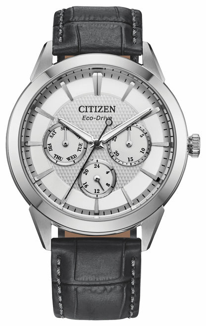 Rolan Silver-Tone Dial Leather Strap BU2110-01A