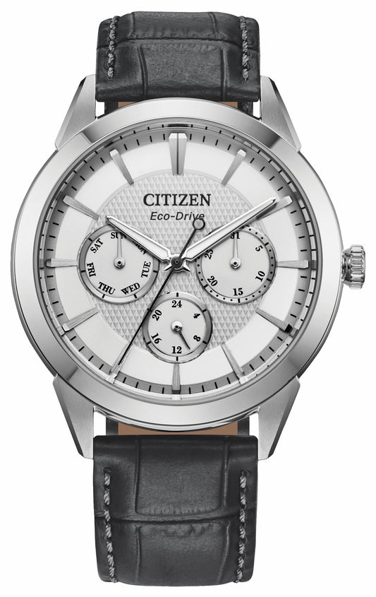 Rolan Silver-Tone Dial Leather Strap BU2110-01A