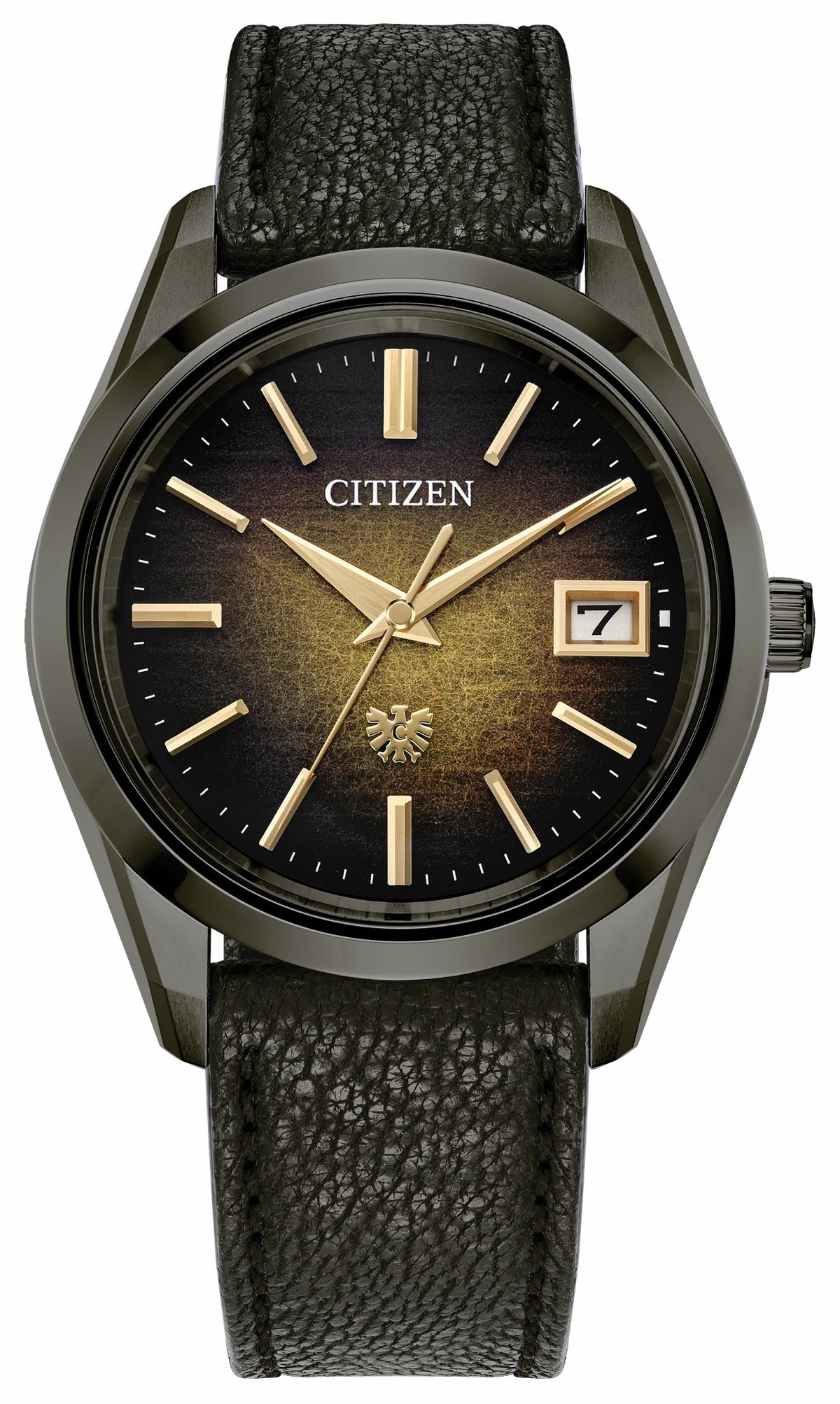 The CITIZEN Brown Dial Leather Strap AQ4106-18X