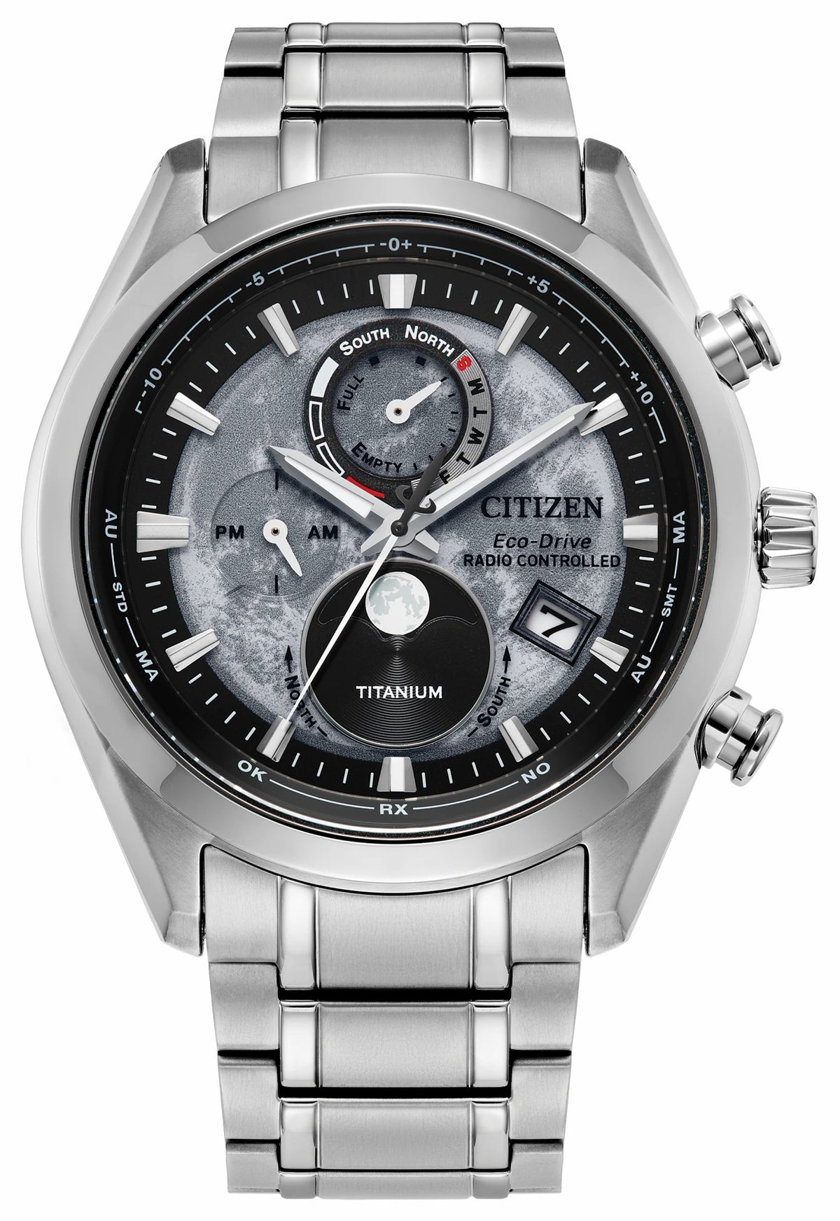 Tsuki-yomi A-T Gray Dial Super Titanium Bracelet BY1010-57H