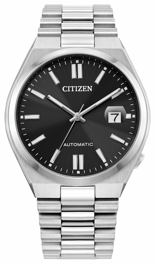 TSUYOSA Black Dial Stainless Steel Bracelet NJ0150-56E