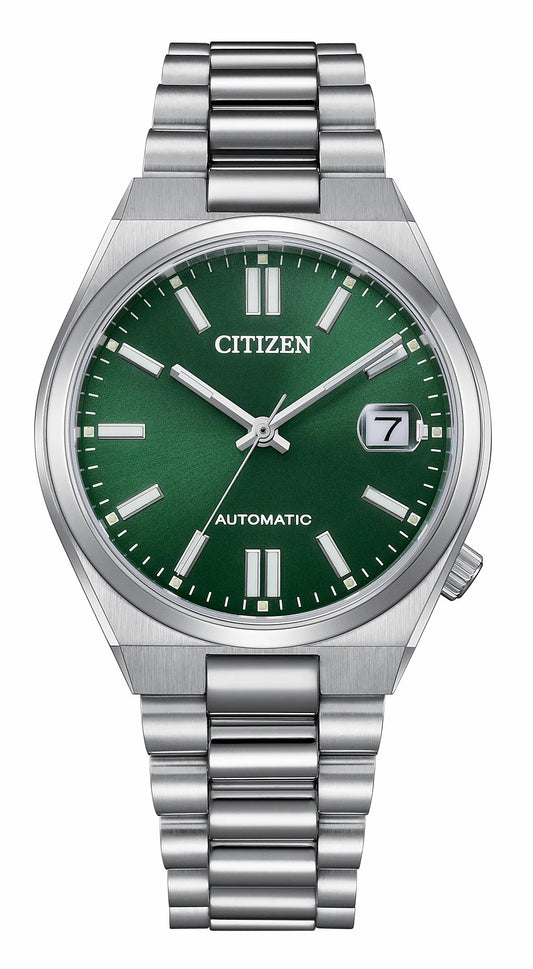 TSUYOSA 37mm Green Dial Stainless Steel Bracelet NJ0200-50X