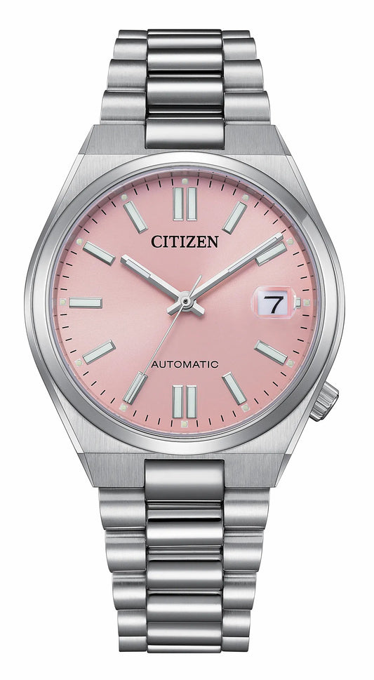 TSUYOSA 37mm Pink Dial Stainless Steel Bracelet NJ0200-50Z
