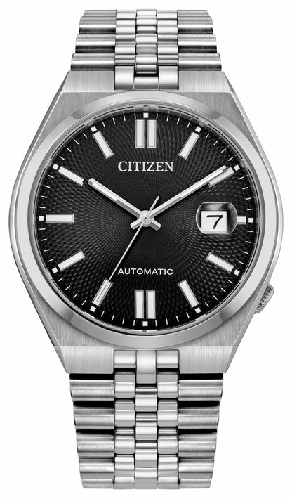 TSUYOSA 60 Black Dial Stainless Steel Bracelet NK0020-55E