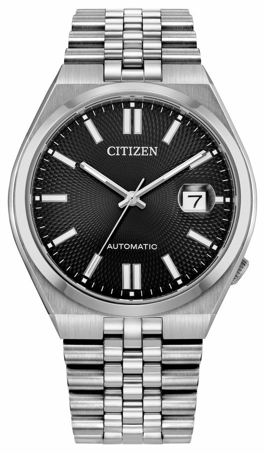 TSUYOSA 60 Black Dial Stainless Steel Bracelet NK0020-55E