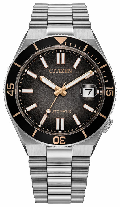 TSUYOSA Shore "Time Slip" Black Dial Stainless Steel Bracelet NJ0238-57E