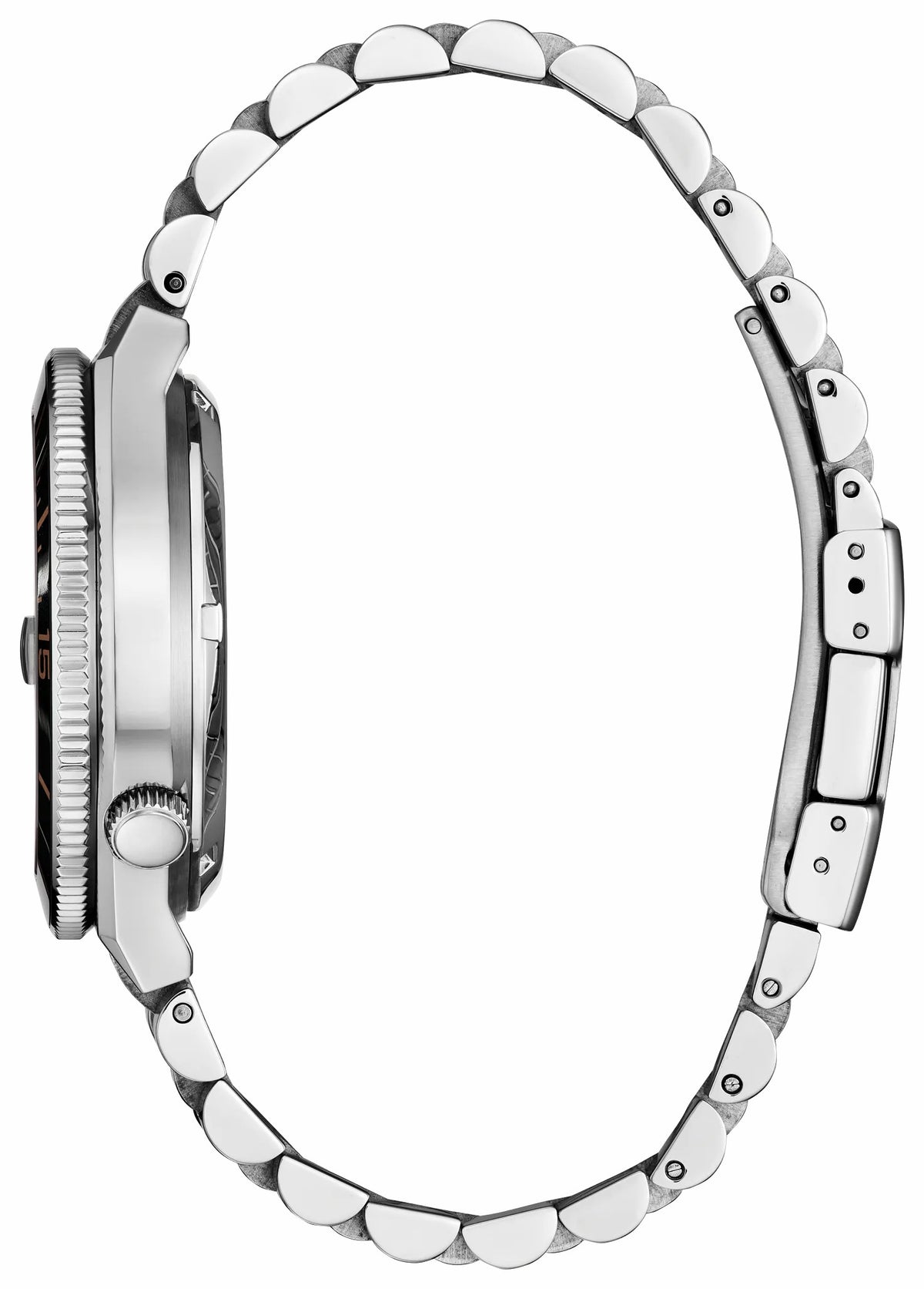 TSUYOSA Shore "Time Slip" Black Dial Stainless Steel Bracelet NJ0238-57E