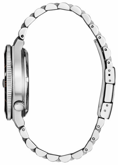 TSUYOSA Shore "Time Slip" Black Dial Stainless Steel Bracelet NJ0238-57E