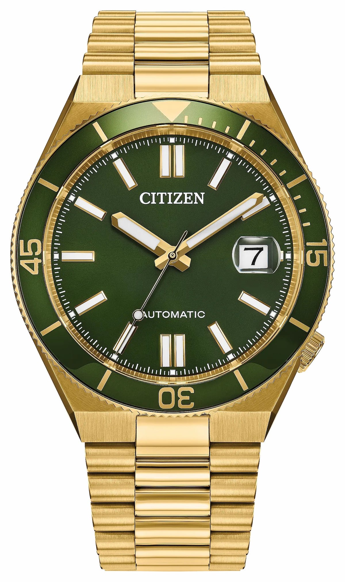 TSUYOSA Shore Green Dial Stainless Steel Bracelet NJ0232-53X