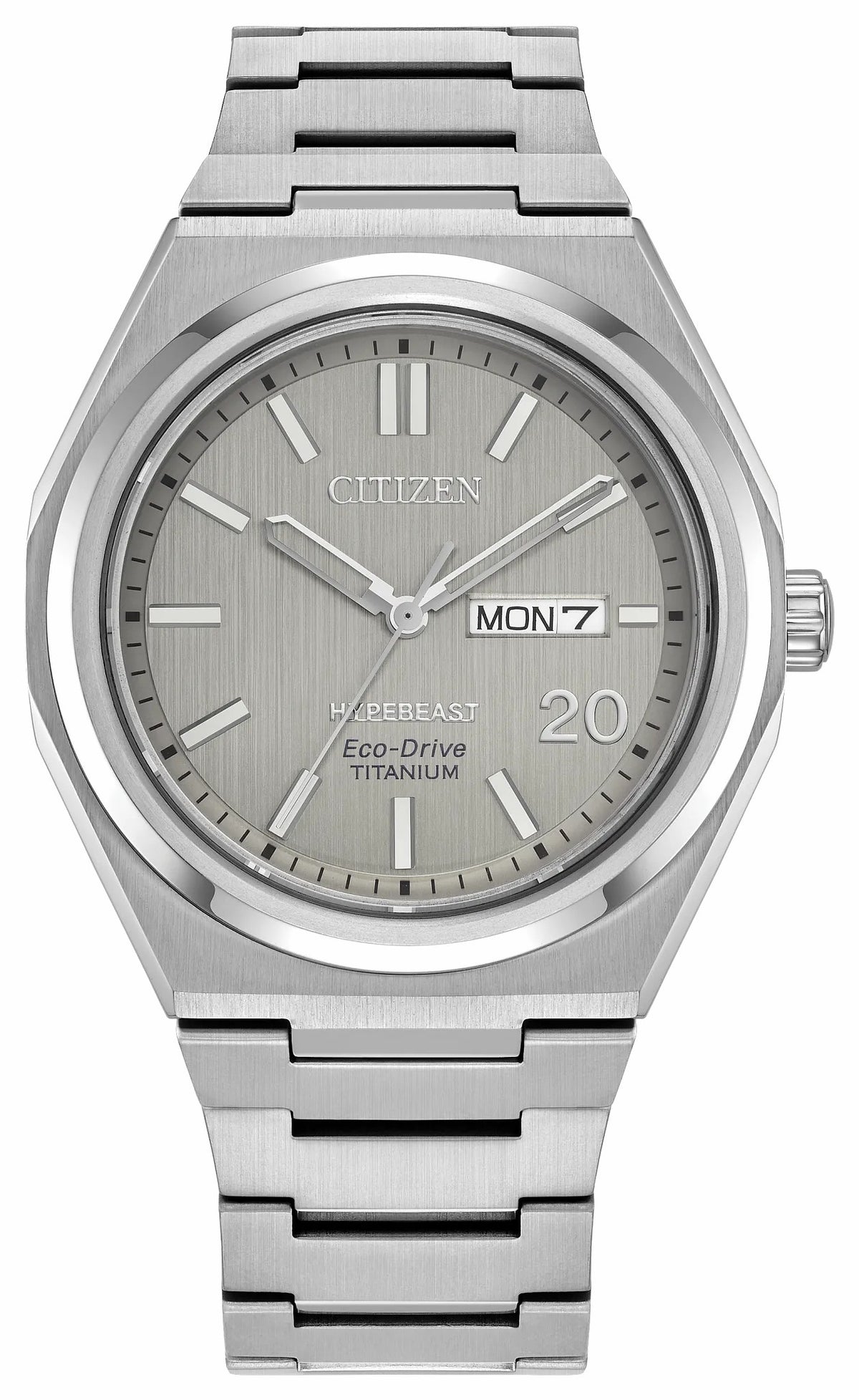 Zenshin Three-hand x Hypebeast Silver-Tone Dial Super Titanium with Duratect Platinum Bracelet AW0138-59A