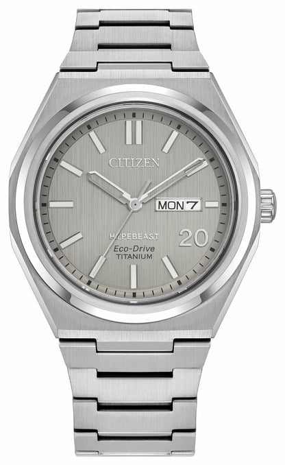 Zenshin Three-hand x Hypebeast Silver-Tone Dial Super Titanium with Duratect Platinum Bracelet AW0138-59A