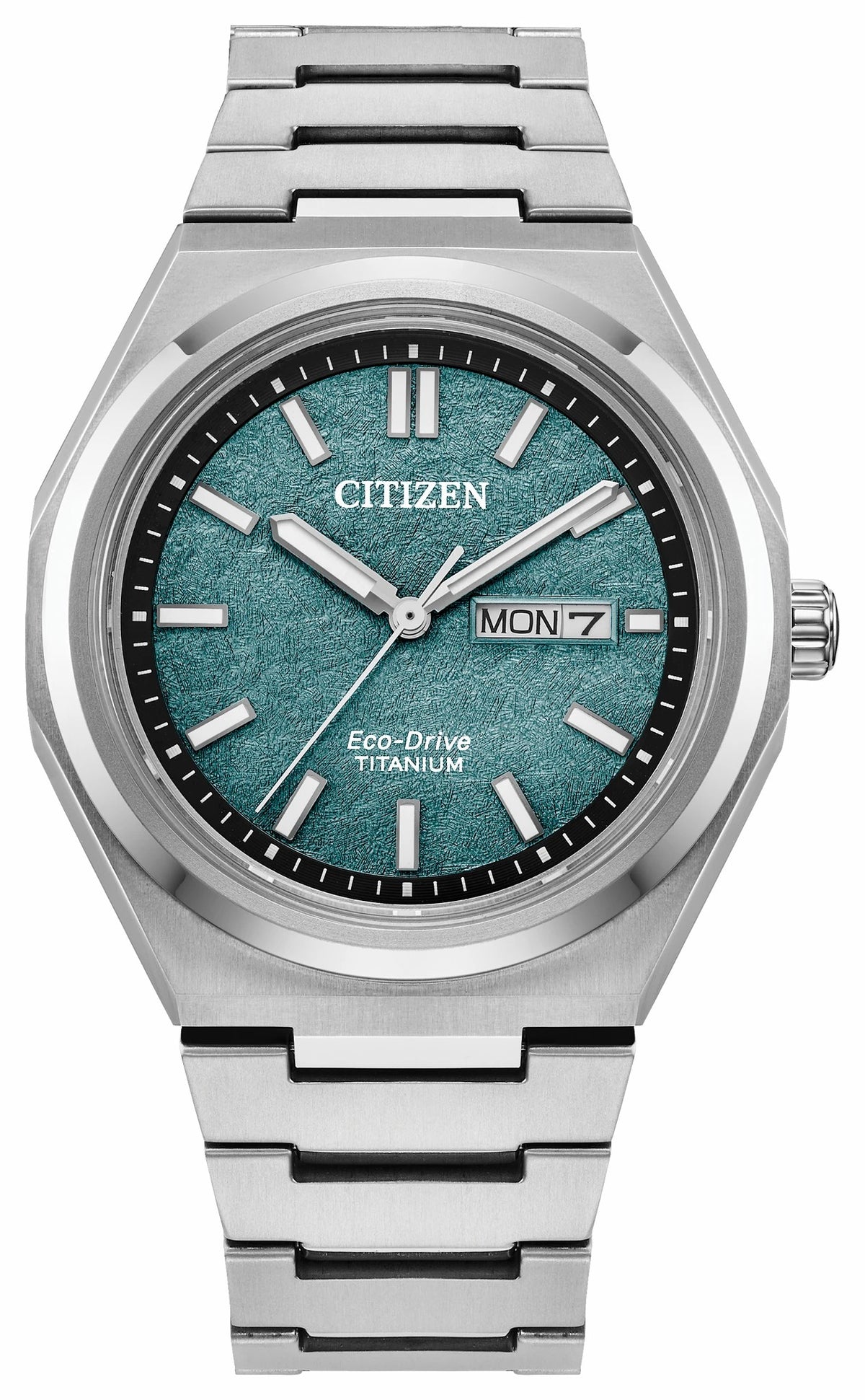 Zenshin Three-hand Green Dial Super Titanium Bracelet AW0130-85X