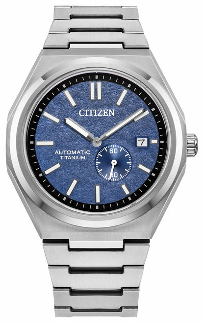 Zenshin Mechanical Blue Dial Super Titanium Bracelet NJ0180-80L