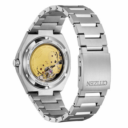 Zenshin Mechanical Blue Dial Super Titanium Bracelet NJ0180-80L