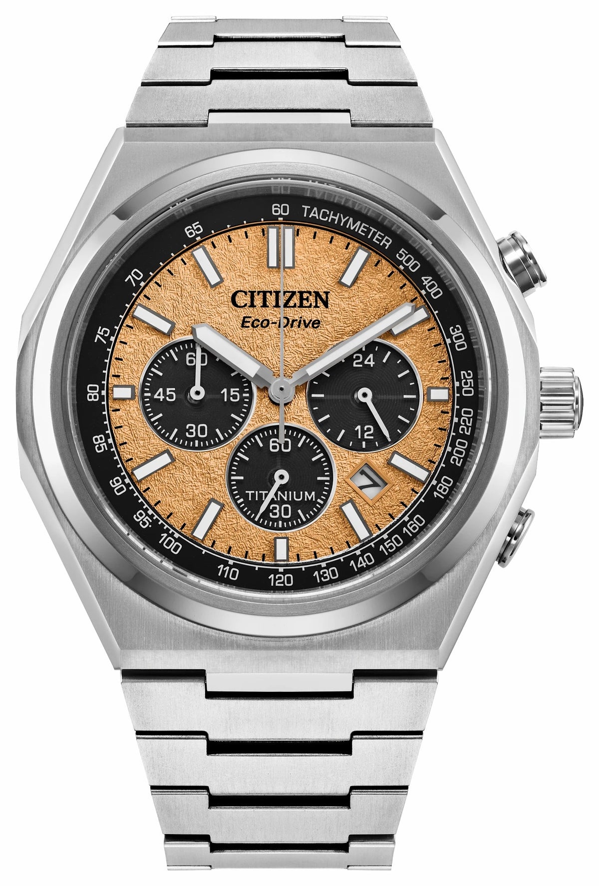 Zenshin Chrono Salmon Dial Super Titanium Bracelet CA4610-85Z