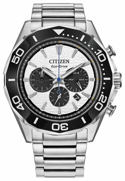 Endeavor Chrono White Dial Stainless Steel Bracelet CA4730-59A