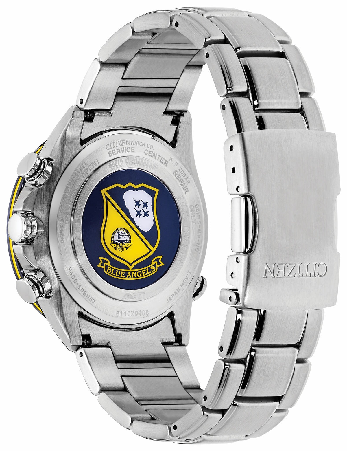 World Chronograph A-T - Men's Eco-Drive Steel Blue Dial Watch