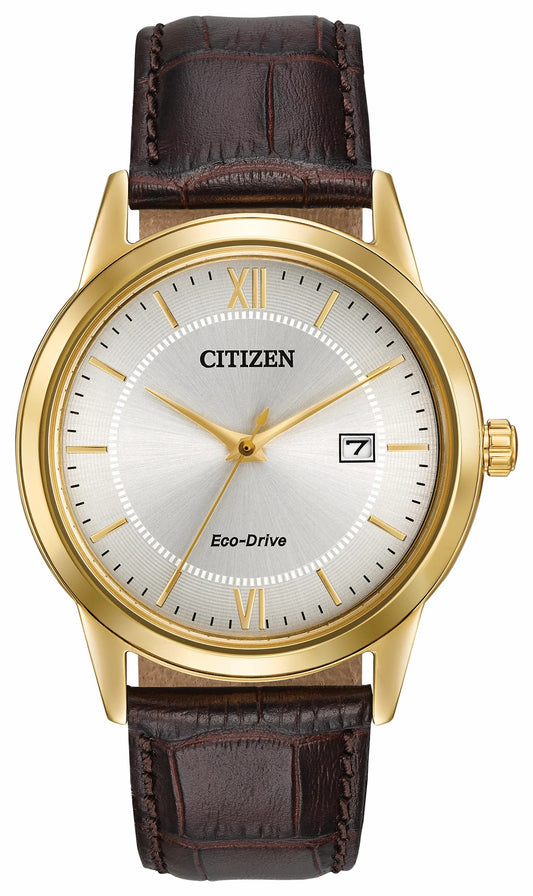 Corso - Men's Eco-Drive AW1232-04A Dark Brown Strap Watch