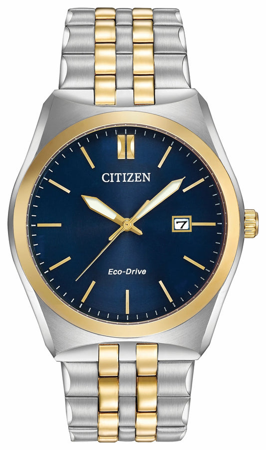 Corso - Men's Eco-Drive BM7334-58L Two Tone Blue Dial Watch