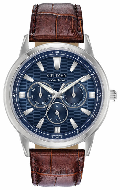 Corso - Men's Eco-Drive BU2070-12L Leather Strap Watch