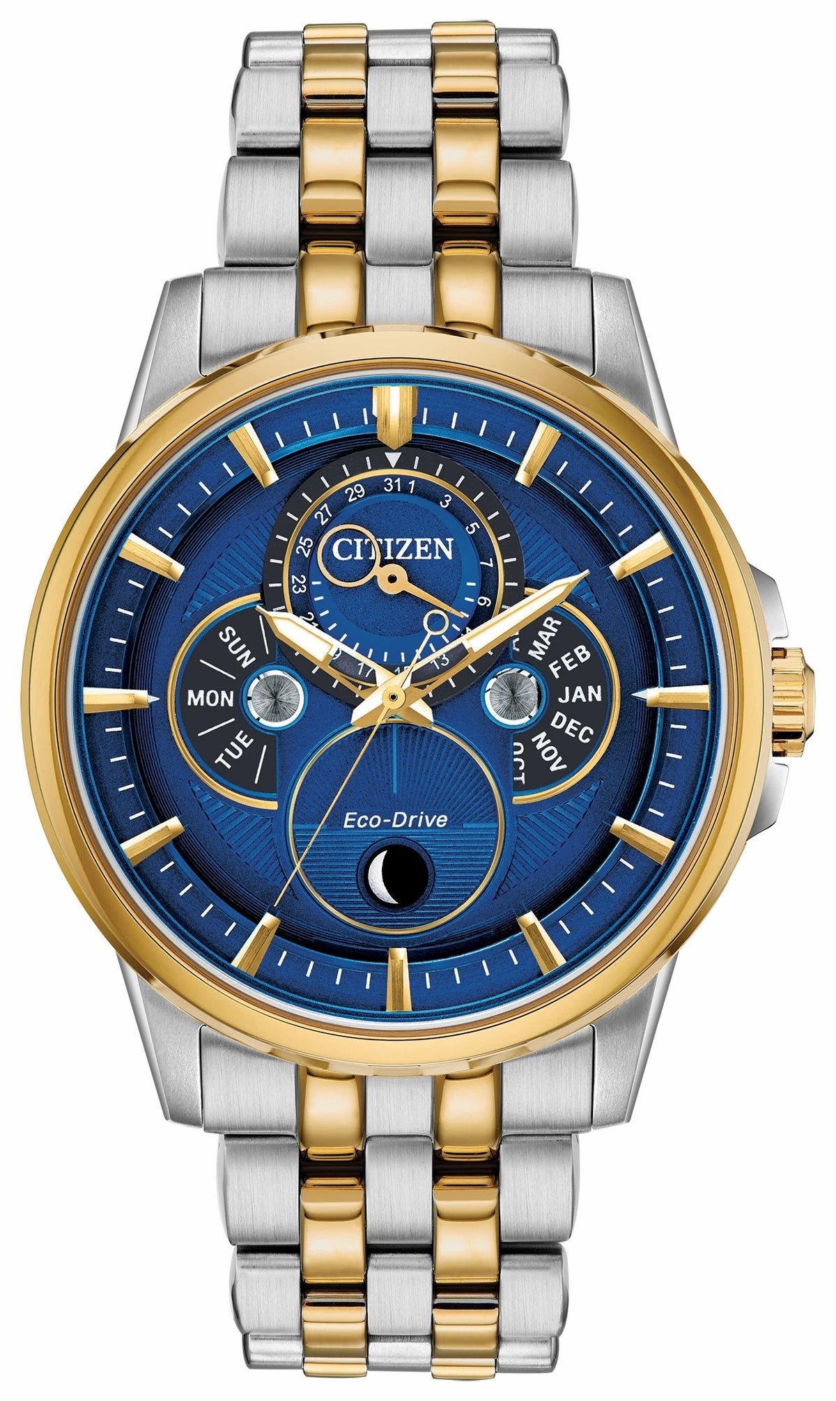 Citizen Calendrier Moonphase Men's Eco-Drive Blue Dial Watch