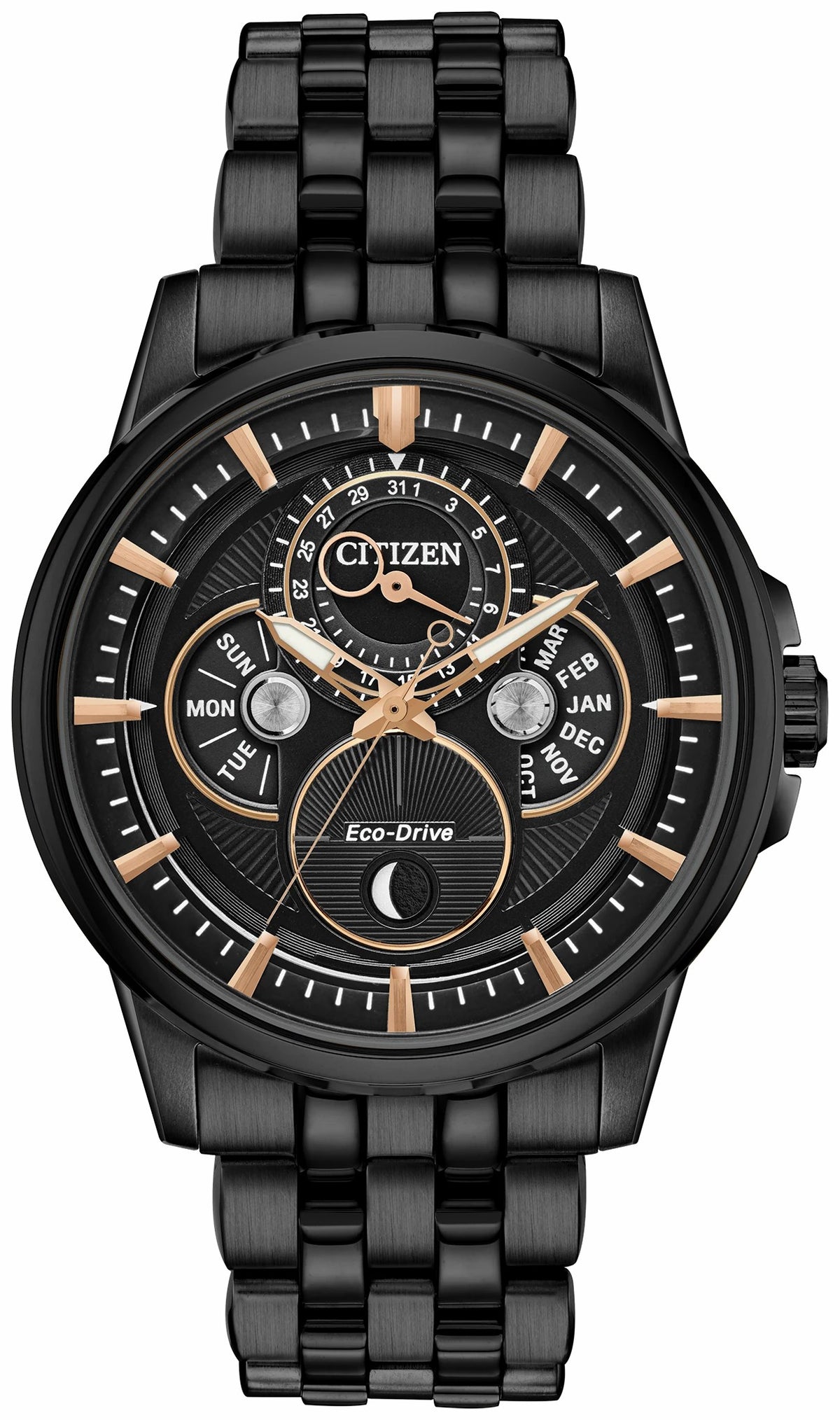Citizen Calendrier Moonphase Men's Eco-Drive Black Watch