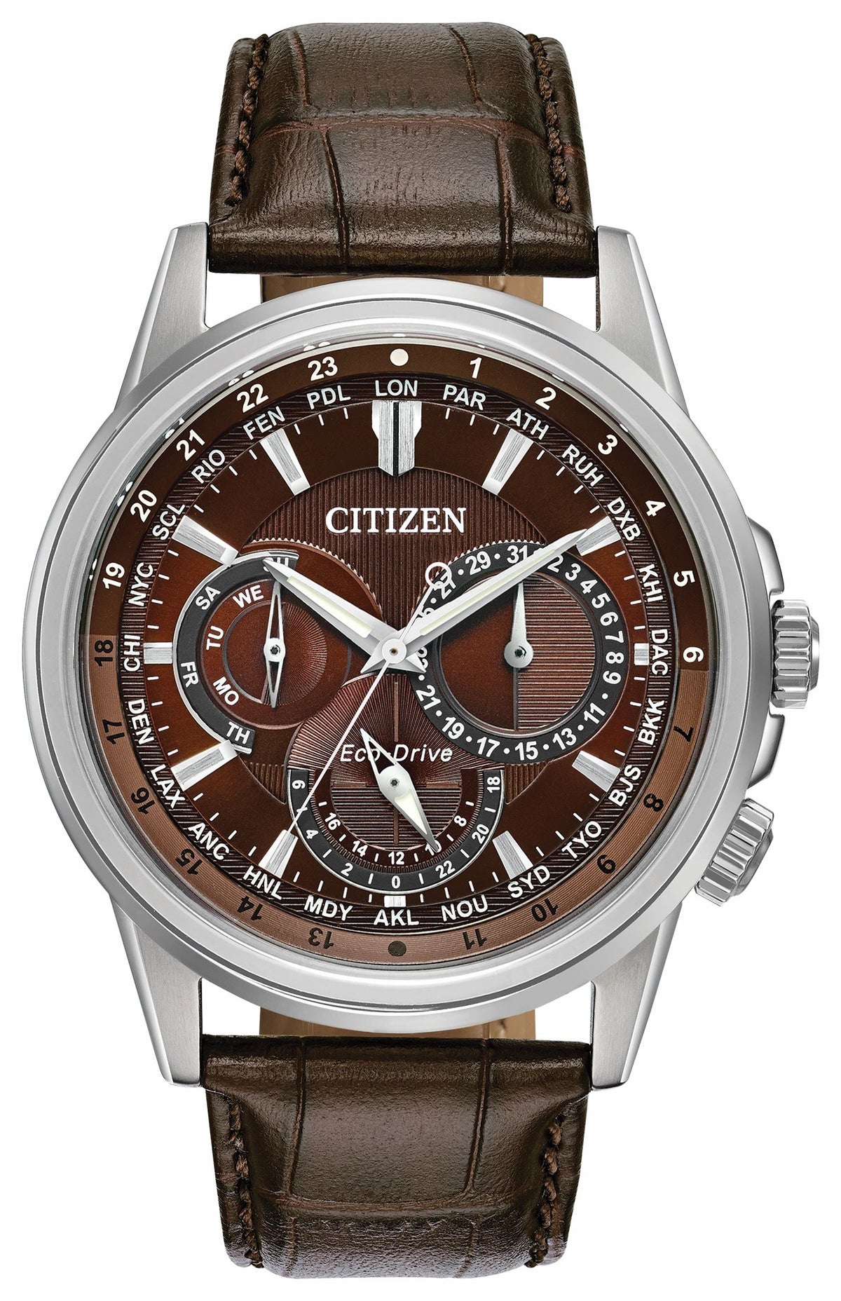Calendrier - Men's Eco-Drive BU2020-29X Brown Leather Watch
