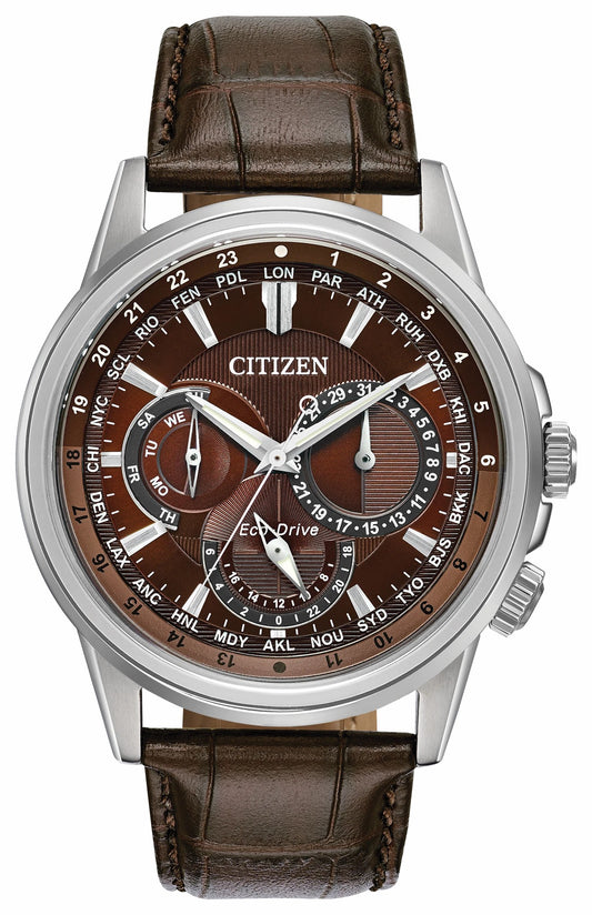 Calendrier - Men's Eco-Drive BU2020-29X Brown Leather Watch