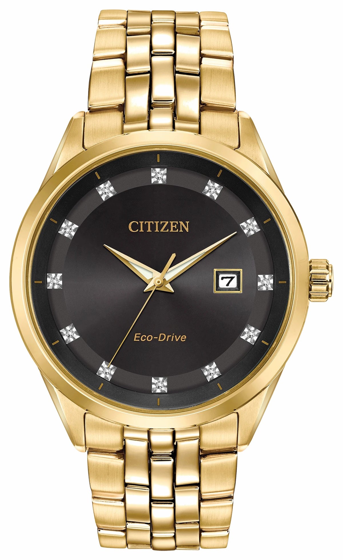 Corso - Men's Eco-Drive BM7252-51G Steel Black Dial Watch