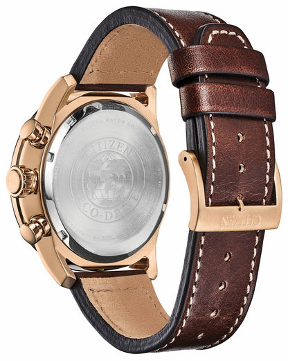 Citizen Avion Eco-Drive Rose Gold Blue Dial Watch
