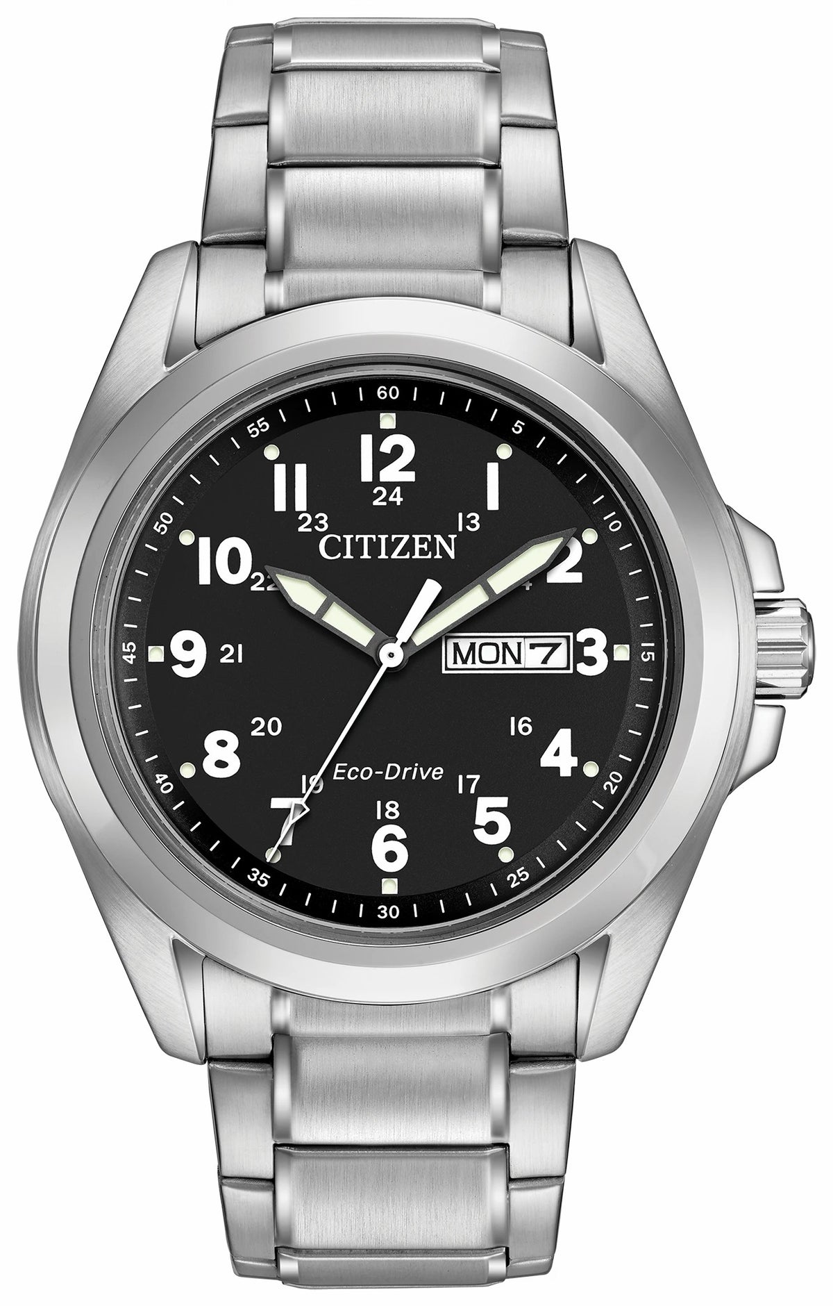 Garrison-Men's Eco-Drive AW0050-82E Steel Sports Watch
