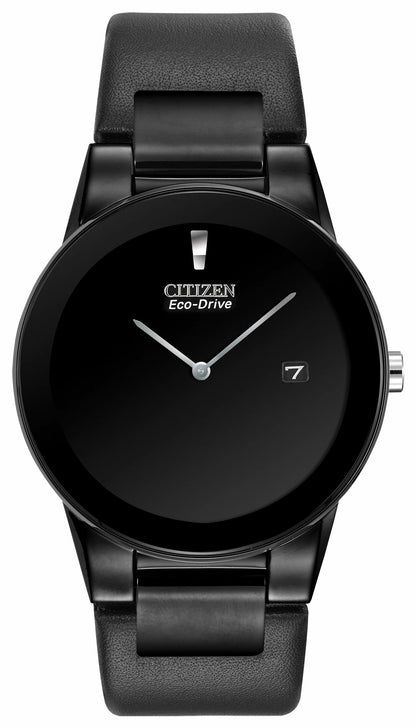 Axiom - Men's Black Dial AU1065-07E Black Leather Band Watch