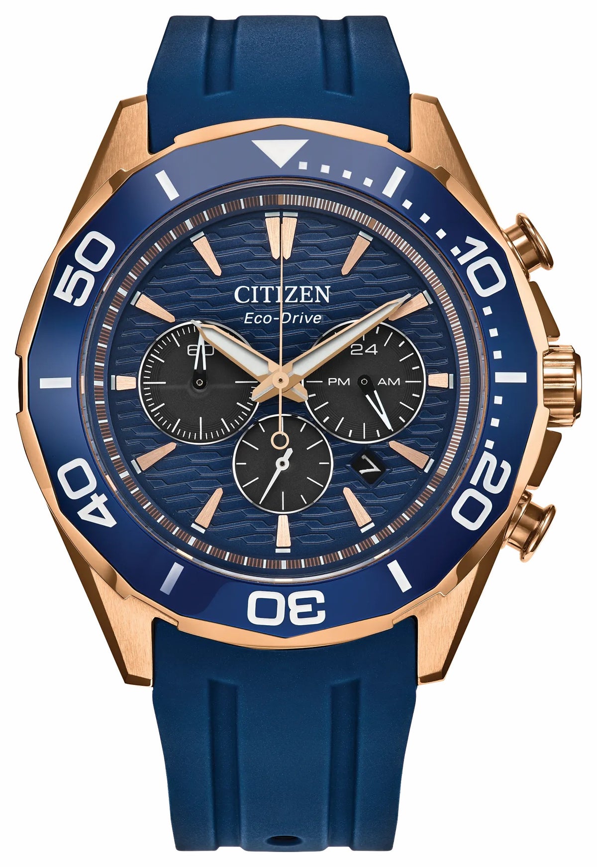 Endeavor Chrono Blue Dial Polyurethane Strap CA4733-00L