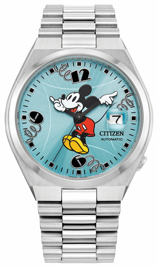 TSUYOSA Mickey Mouse Blue Dial Stainless Steel Bracelet NJ0156-50L