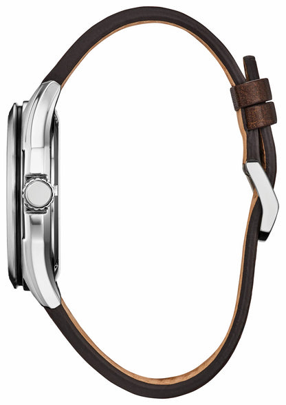 Terra Force Silver-Tone Dial Leather Strap AW1890-19B